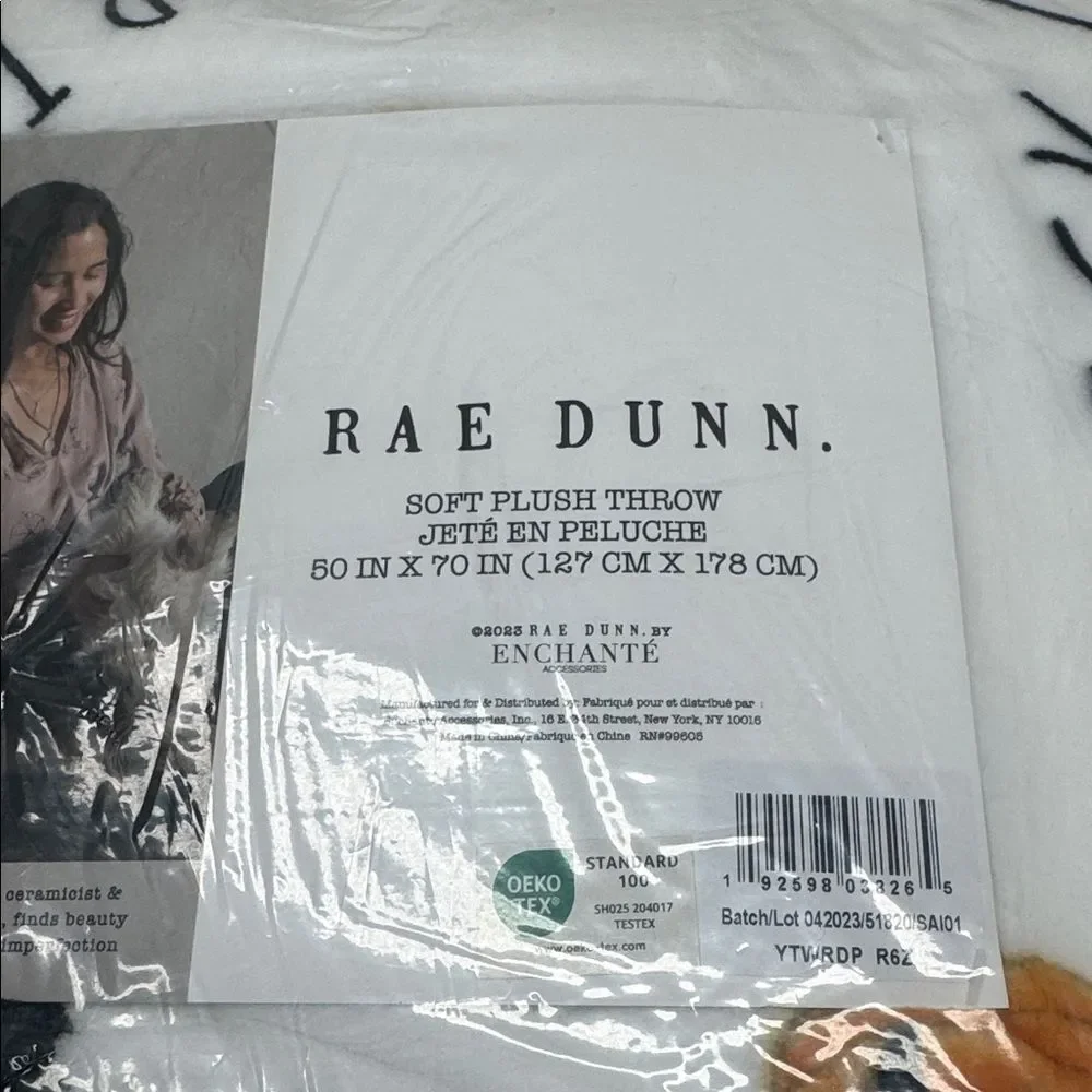 🔥Rae Dunn White Halloween Throw Blanket Sz SOFT 50 IN X 70 IN (127 CM X 178)